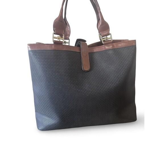 Bally Vintage Embossed B Canvas Tote with Leather Trim - Made in Italy - Picture 2 of 16